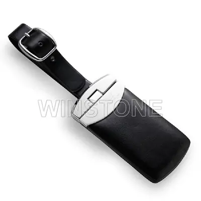 Leather Luggage Tag with Privacy Flap