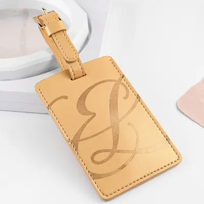 Embossed Leather Luggage Tag