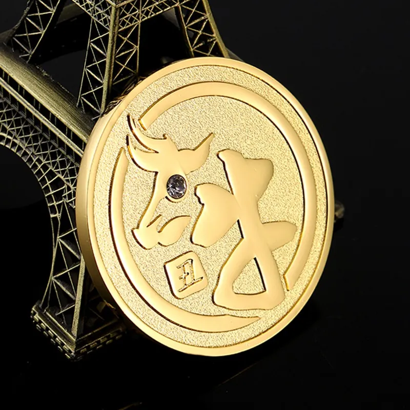 Raised Relief Gold Coin